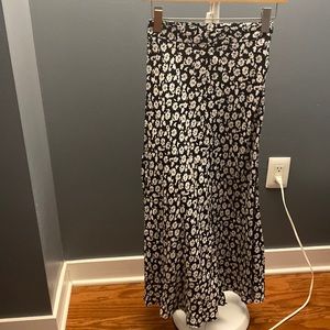 Black and white floral skirt